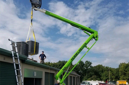 Commerical HVAC System Install with Crane
